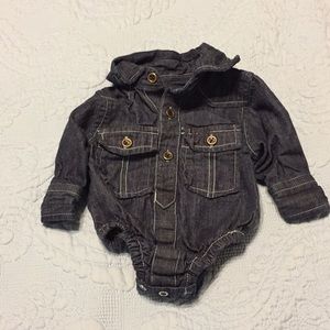 denim onesie baby